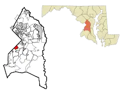 Location of Hillcrest Heights, Maryland