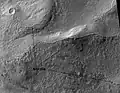 Ptolemaeus Crater Rim. Click on image to see excellent view of mantle deposit. Location is Phaethontis quadrangle.