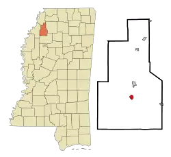 Location of Lambert, Mississippi