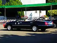 2000-2002 Lincoln Town Car Executive L converted to 4-door convertible in Taiwan (profile showing longer rear doors) - used by military police