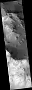 Sharp terrain in Radau crater, 17°&nbsp;N
