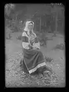 Seto woman in traditional costume in the village of Võmmorski (1913)