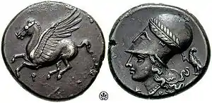 Silver tridrachm from Corinth, c. 345–307 BC of Corinth