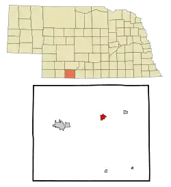 Location of Indianola, Nebraska