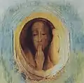 Odilon Redon: Silence, 1911, donation to the Museum of Modern Art. Oil on prepared paper, 211⁄2 × 211⁄4" (54.6 × 54&nbsp;cm)