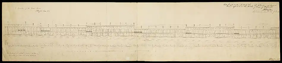A long horizontal architectural drawing of Regent Terrace in Edinburgh