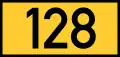 Shield for former Reichsstraße 128 in former East Prussia, abbreviated as R 128