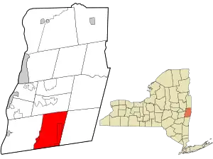 Location in Rensselaer County and the state of New York.