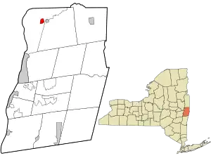 Location in Rensselaer County and the state of New York.