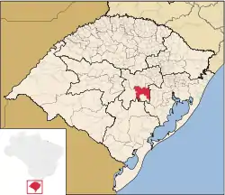 Location in Rio Grande do Sul state