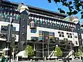 RMIT Building 8 (completed 1993). Swanston Street, Melbourne.  Uses novel decorative elements and references to pop-culture.