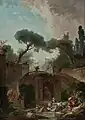 Stairway of Farnese Palace Park, by Hubert Robert (canvas 217x149cm)