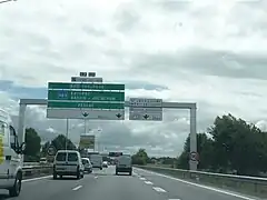 Ring (Urban expressway) Exit 12, with it 90&nbsp;km/h speed limit. Since July 2018 the 90&nbsp;km/h should only exist when there is a median separation.