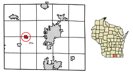 Location of Footville in Rock County, Wisconsin.
