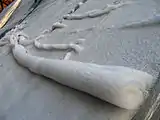 Snow roller in the Giant Mountains, in the Czech Republic near Poland