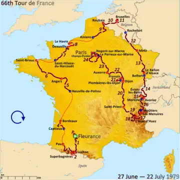 Route of the 1979 Tour de France