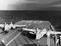 S2F-1 Trackers of VS-27 launching from Tarawa in 1959