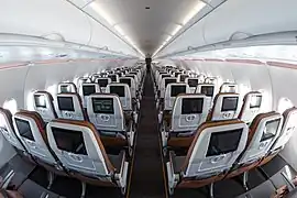 STARLUX's Airbus A321neo economy class cabin configuration.