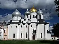 The Saint Sophia Cathedral of Novgorod was one of the first churches which introduced Onion domes