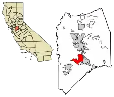 Location of Lathrop in San Joaquin County, California