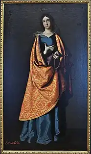Saint Engracia, workshop of Francisco de Zurbarán, 1650, for the  Hospital de las Cinco Llagas