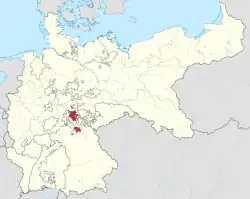 Map of the German empire, with Saxe-Coburg and Gotha highlighted