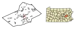 Location of Palo Alto in Schuylkill County, Pennsylvania.