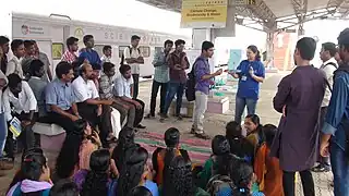 Activities conducted on the railway platform for the visitors