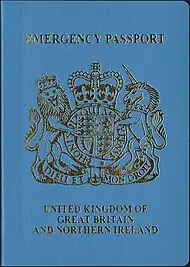 Series C emergency passport issued in the UK