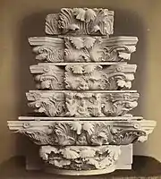 Series of Indo-Corinthian capitals from Jamal-Garhi.