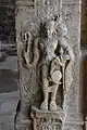 Sculpture of warrior woman from the Vijayanagar period, 16th century, Sesha Mandapa hall of the Sri Ranganathaswamy Temple