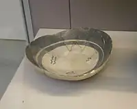 Late Ubaid; shallow dish decorated with geometric designs in dark paint; c. 5200&nbsp;– c. 4200 BC; Tell al-'Ubaid; British Museum