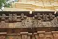 Shrine wall erotic carvings from the Rashtrakuta period in Kalleshvara temple at Bagali
