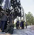 President Urho Kekkonen and the artist at the unveiling