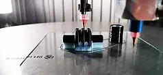 Silicone 3D print with support material