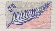 Kyle Lockwood's original Silver fern flag sketch from 2000
