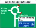 On approach to a roundabout