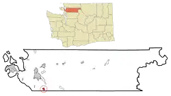 Location of Lake McMurray, Washington