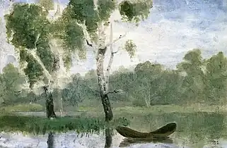 Small Lake with Boat, 1880, oil on paper on board, 12 x 18&nbsp;cm, Munch Museum, Oslo
