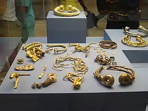 The Snettisham Hoard, perhaps the stock of a goldsmith, showing the variety of British forms, c. 75&nbsp;BC
