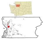 Location of Marysville in Washington state