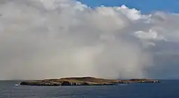 A snow shower over Mousa