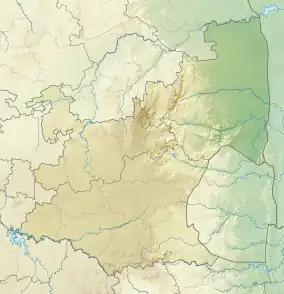 Map showing the location of Timbavati Private Nature Reserve
