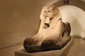 The Great Sphinx of Tanis; circa 2600 BC; rose granite; height: 183&nbsp;cm, width: 154&nbsp;cm, thickness: 480&nbsp;cm