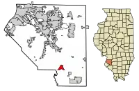Location of New Athens in St. Clair County, Illinois.