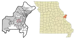 Location of Crystal Lake Park, Missouri