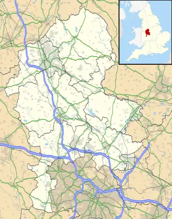 RAF Fauld explosion is located in Staffordshire