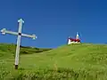 The stations of the cross north of the village, across the highway