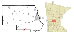 Location in Stearns County and the state of Minnesota