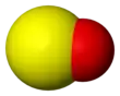 Spacefill model of sulfur monoxide